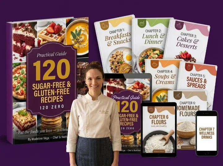 120 RECETAS SIN CULPA: Sin Azúcar y Sin Gluten por la Chef Madeline Vega